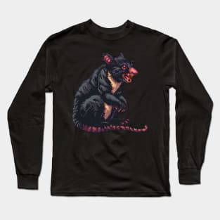 Pixel Tasmanian Devil Long Sleeve T-Shirt